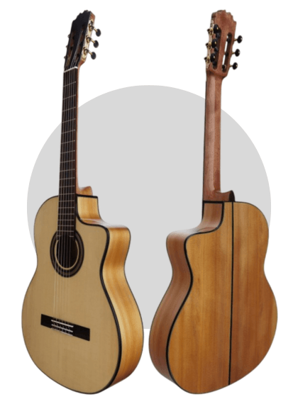 tapa y fondo de la guitarra electroflamenca martínez mf3 ce