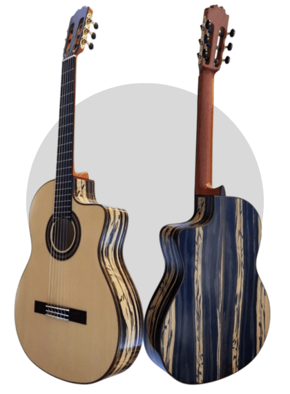 tapa y fondo de la guitarra electroflamenca martínez mf7 ce