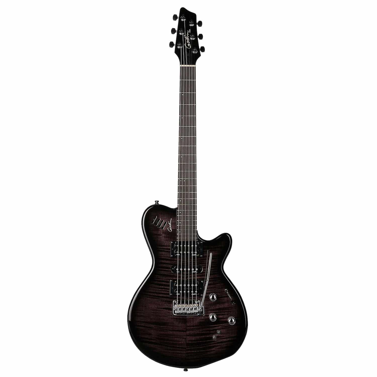 Guitarra Godin xtSA Leaftop Trans Black with Bag