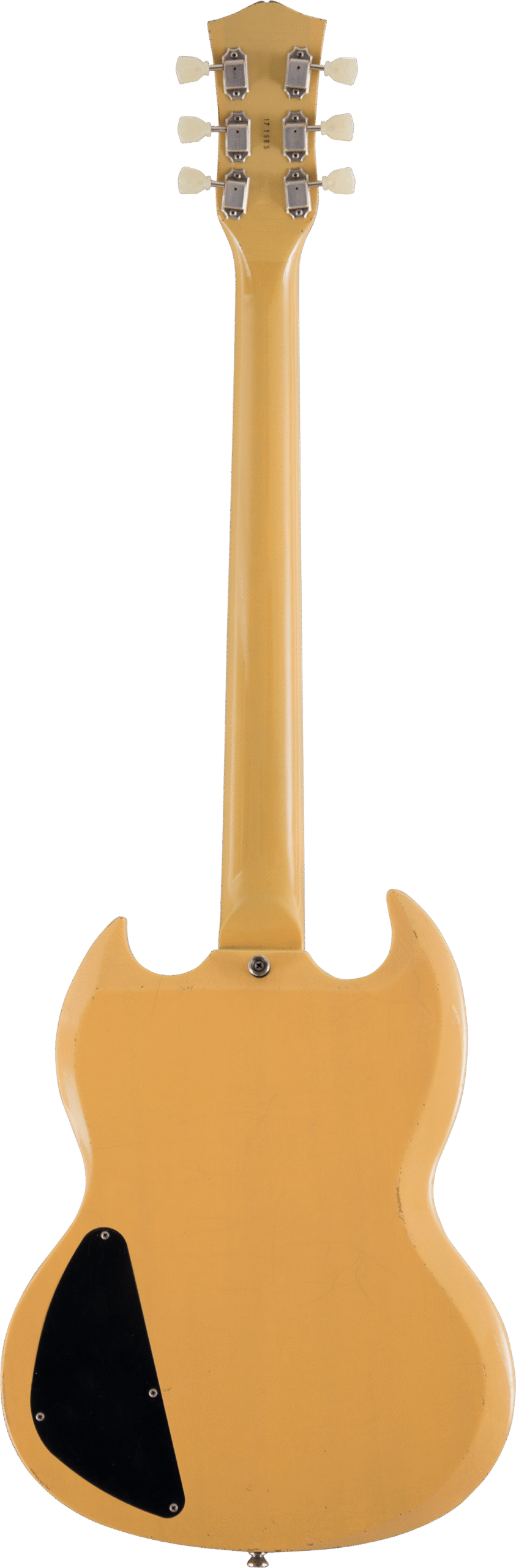 ALBATROZ-65-2-TV - GUITARRA ELECTRICA MAYBACH TIPO SG VINTAGE 2 HUMBUCKERS TV YELLOW AGED