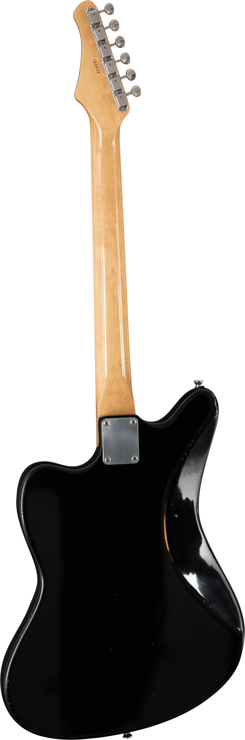 JAZPOLE-BK-BIGSBY - GUITARRA ELECTRICA MAYBACH TIPO JAZZMASTER NEGRA AGED CON BIGSBY
