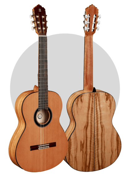 tapa y aros/fondo del modelo 6 olivo de guitarras alhambra